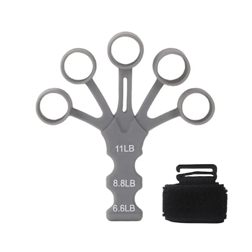Hand Grip 5 Finger Exerciser Strength Trainning Power Forearm Rehabilitation Silicone Trainer Adjustable Strengthener for Wrist