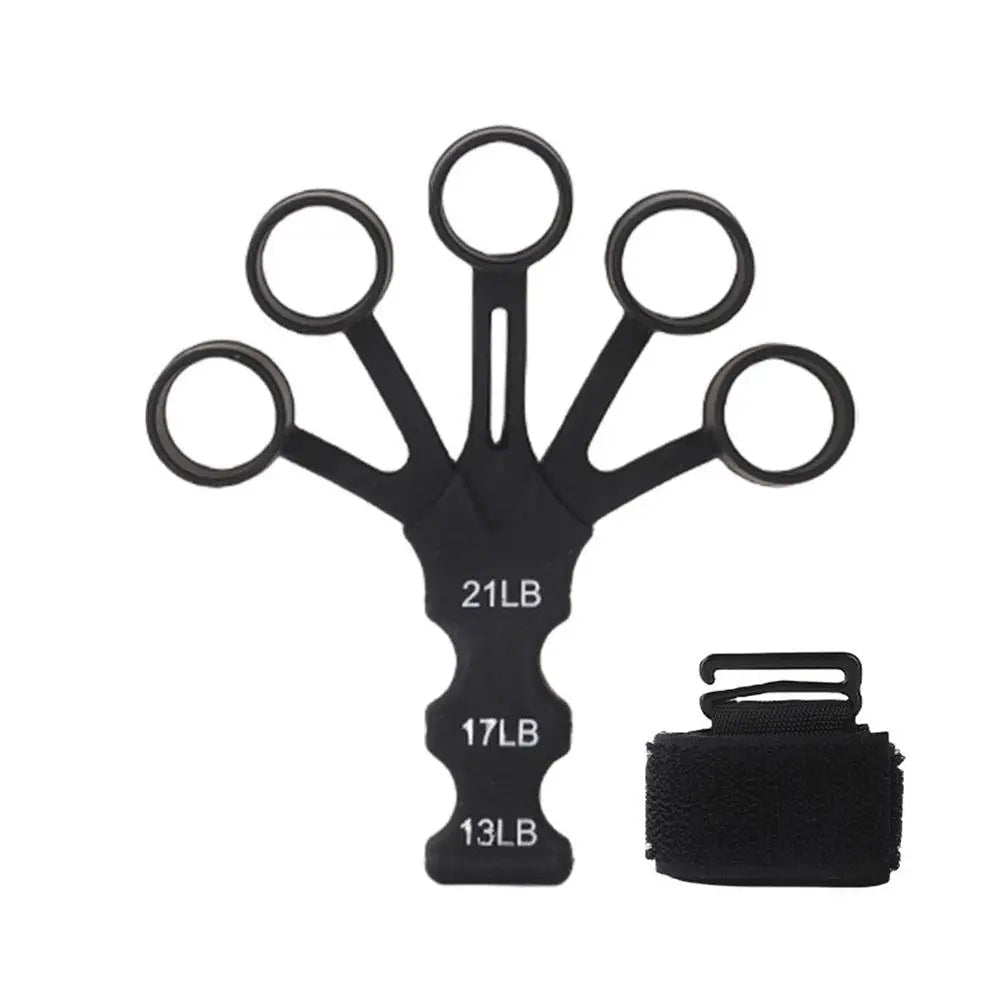 Hand Grip 5 Finger Exerciser Strength Trainning Power Forearm Rehabilitation Silicone Trainer Adjustable Strengthener for Wrist