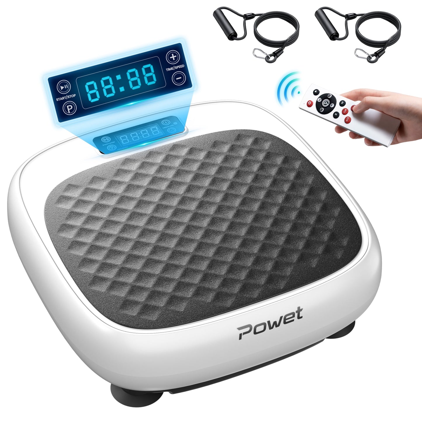 Vibration Plate Exercise Machine, Mini Whole Body Workout Wave Vibration Plate with Loop Bands & Remote, Vibration Plate for Weight Loss, Shaping, Toning, White