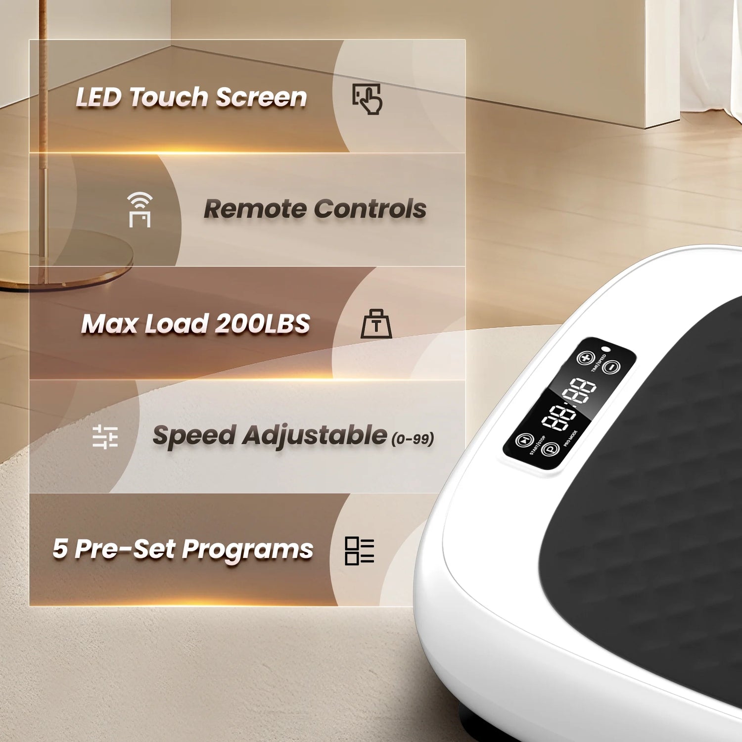Vibration Plate Exercise Machine, Mini Whole Body Workout Wave Vibration Plate with Loop Bands & Remote, Vibration Plate for Weight Loss, Shaping, Toning, White