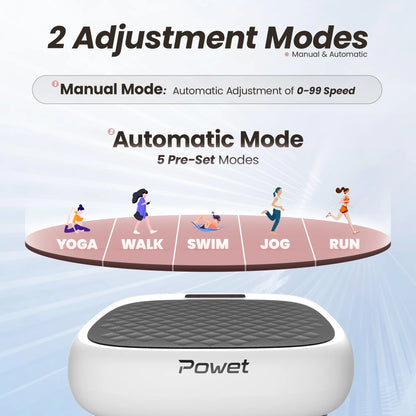 Vibration Plate Exercise Machine, Mini Whole Body Workout Wave Vibration Plate with Loop Bands & Remote, Vibration Plate for Weight Loss, Shaping, Toning, White