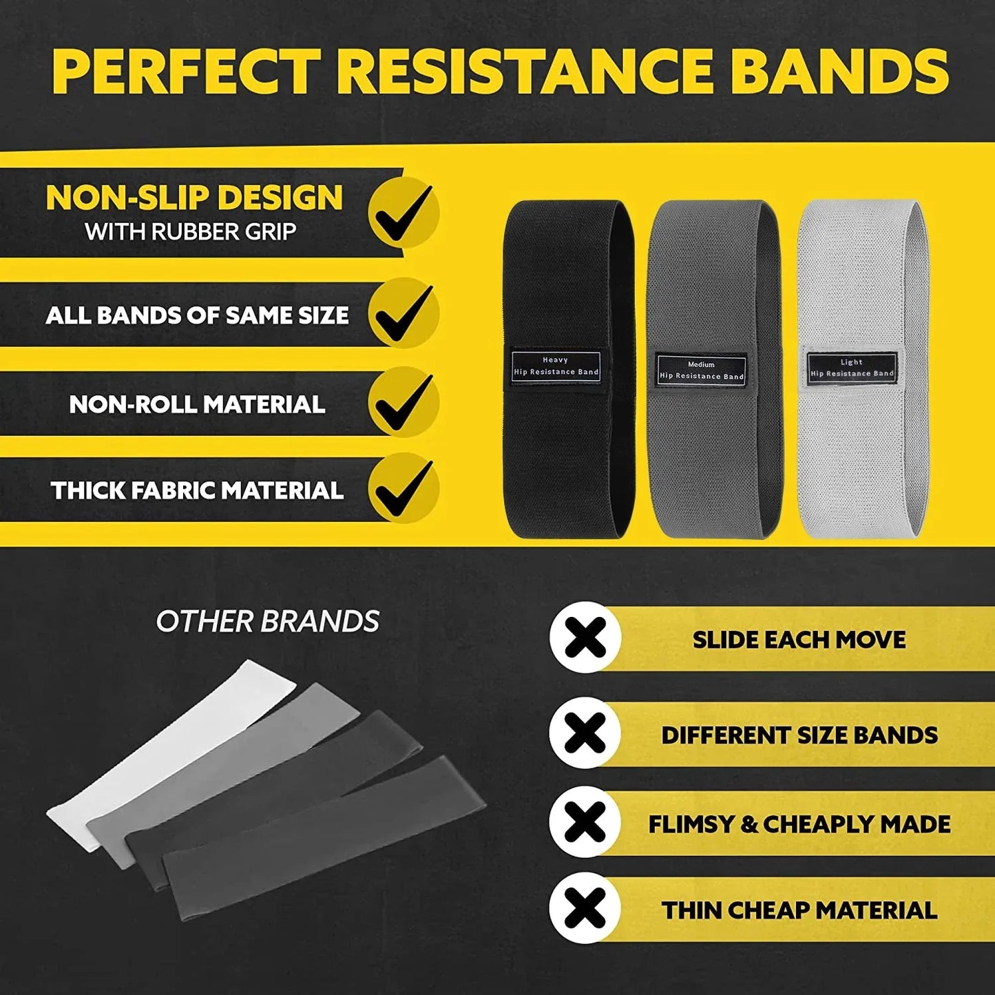 Glute Thigh Elastic Workout Bands Fabric Resistance Hip Booty Bands Squat Circle Stretch Fitness Strips Loops Yoga Gym Equipment