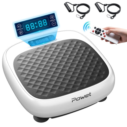 Vibration Plate Exercise Machine, Mini Whole Body Workout Wave Vibration Plate with Loop Bands & Remote, Vibration Plate for Weight Loss, Shaping, Toning, White