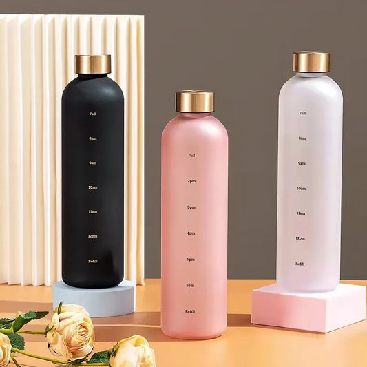 Sports 1L Water Bottles with Time Marker